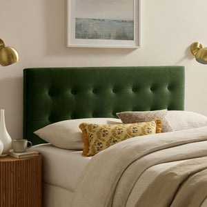 Modway Furniture Emily Modway Button Tufted Performance Velvet King Headboard for Modern Bedrooms Moss Green MOD-7286-MOG