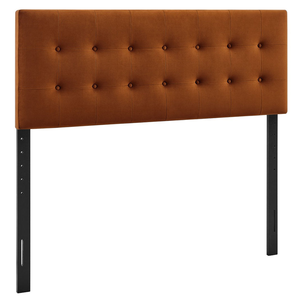Modway Furniture Emily Modway Button Tufted Performance Velvet King Headboard for Modern Bedrooms Rust MOD-7286-RUS