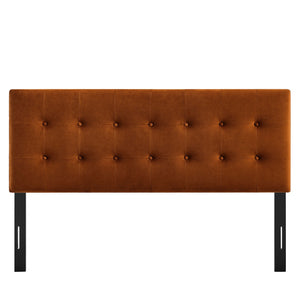 Modway Furniture Emily Modway Button Tufted Performance Velvet King Headboard for Modern Bedrooms Rust MOD-7286-RUS