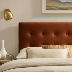 Modway Furniture Emily Modway Button Tufted Performance Velvet King Headboard for Modern Bedrooms Rust MOD-7286-RUS