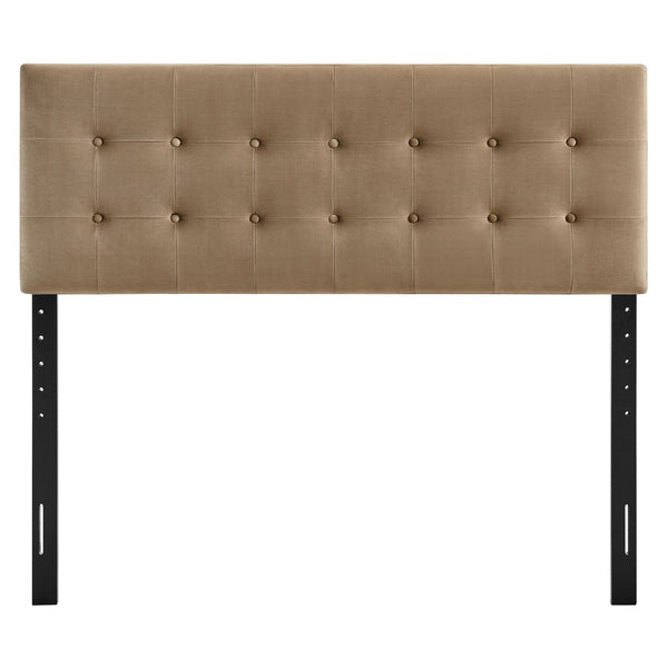Modway Furniture Emily Modway Button Tufted Performance Velvet King Headboard for Modern Bedrooms Taupe MOD-7286-TAU