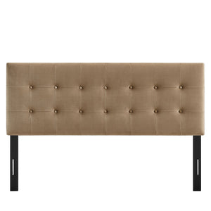 Modway Furniture Emily Modway Button Tufted Performance Velvet King Headboard for Modern Bedrooms Taupe MOD-7286-TAU