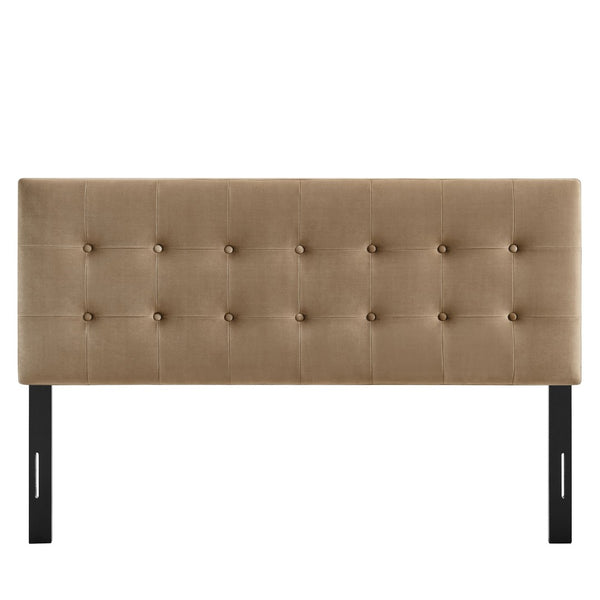 Modway Furniture Emily Modway Button Tufted Performance Velvet King Headboard for Modern Bedrooms Taupe MOD-7286-TAU