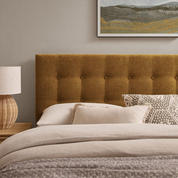 Modway Furniture Emily Button Tufted King Headboard Modway Upholstered Panel for Modern Bedrooms Copper MOD-7287-COP