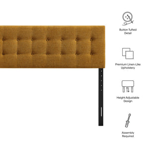 Modway Furniture Emily Button Tufted King Headboard Modway Upholstered Panel for Modern Bedrooms Copper MOD-7287-COP