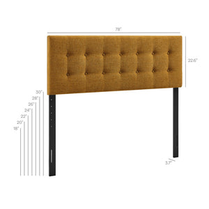 Modway Furniture Emily Button Tufted King Headboard Modway Upholstered Panel for Modern Bedrooms Copper MOD-7287-COP