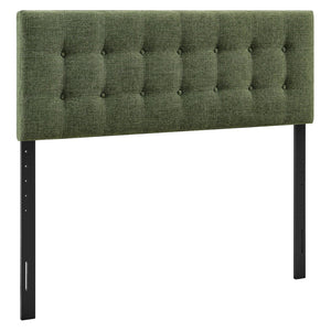 Modway Furniture Emily Button Tufted King Headboard Modway Upholstered Panel for Modern Bedrooms Foliage MOD-7287-FOL