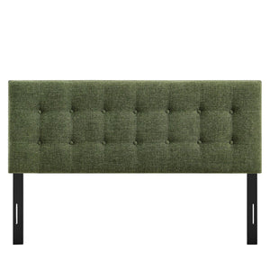 Modway Furniture Emily Button Tufted King Headboard Modway Upholstered Panel for Modern Bedrooms Foliage MOD-7287-FOL