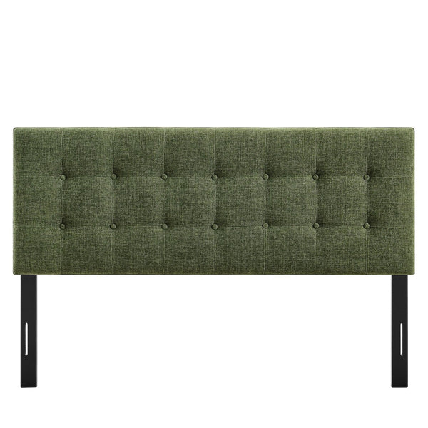 Modway Furniture Emily Button Tufted King Headboard Modway Upholstered Panel for Modern Bedrooms Foliage MOD-7287-FOL