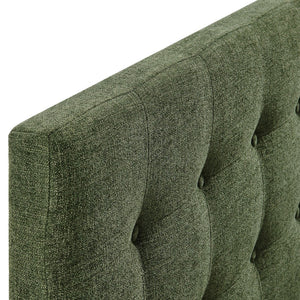 Modway Furniture Emily Button Tufted King Headboard Modway Upholstered Panel for Modern Bedrooms Foliage MOD-7287-FOL