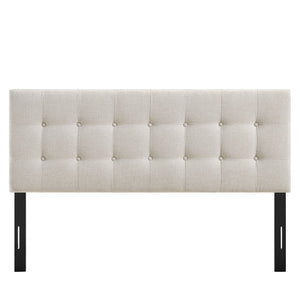 Modway Furniture Emily Button Tufted King Headboard Modway Upholstered Panel for Modern Bedrooms Linen MOD-7287-LIN