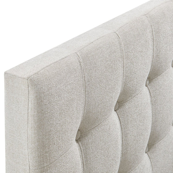 Modway Furniture Emily Button Tufted King Headboard Modway Upholstered Panel for Modern Bedrooms Linen MOD-7287-LIN