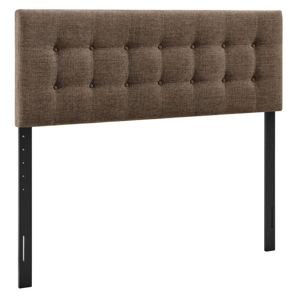 Modway Furniture Emily Button Tufted King Headboard Modway Upholstered Panel for Modern Bedrooms Mocha MOD-7287-MOC
