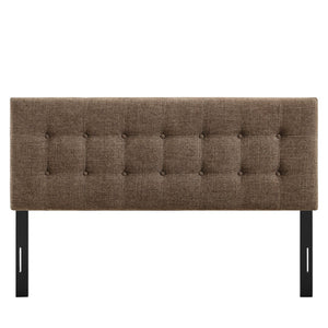 Modway Furniture Emily Button Tufted King Headboard Modway Upholstered Panel for Modern Bedrooms Mocha MOD-7287-MOC
