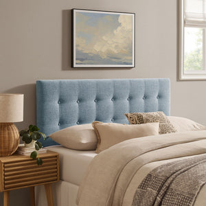 Modway Furniture Emily Button Tufted King Headboard Modway Upholstered Panel for Modern Bedrooms Sky Blue MOD-7287-SKY