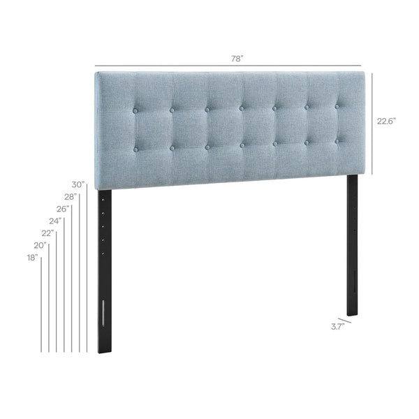 Modway Furniture Emily Button Tufted King Headboard Modway Upholstered Panel for Modern Bedrooms Sky Blue MOD-7287-SKY