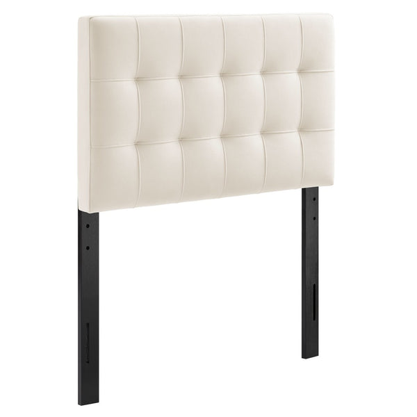 Modway Furniture Lily Modway Biscuit Tufted Performance Velvet Upholstered Headboard for Teen Bedrooms Alabaster MOD-7289-ALA