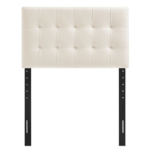 Modway Furniture Lily Modway Biscuit Tufted Performance Velvet Upholstered Headboard for Teen Bedrooms Alabaster MOD-7289-ALA