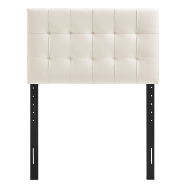 Modway Furniture Lily Modway Biscuit Tufted Performance Velvet Upholstered Headboard for Teen Bedrooms Alabaster MOD-7289-ALA