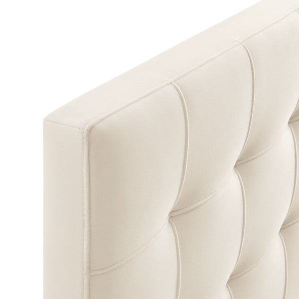 Modway Furniture Lily Modway Biscuit Tufted Performance Velvet Upholstered Headboard for Teen Bedrooms Alabaster MOD-7289-ALA