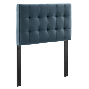 Modway Furniture Lily Modway Biscuit Tufted Performance Velvet Upholstered Headboard for Teen Bedrooms Cadet Blue MOD-7289-CAB