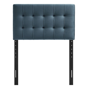 Modway Furniture Lily Modway Biscuit Tufted Performance Velvet Upholstered Headboard for Teen Bedrooms Cadet Blue MOD-7289-CAB