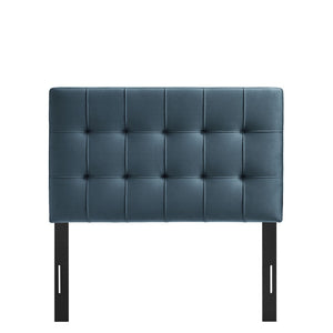 Modway Furniture Lily Modway Biscuit Tufted Performance Velvet Upholstered Headboard for Teen Bedrooms Cadet Blue MOD-7289-CAB