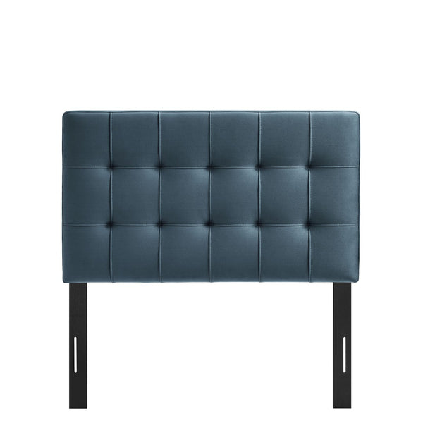 Modway Furniture Lily Modway Biscuit Tufted Performance Velvet Upholstered Headboard for Teen Bedrooms Cadet Blue MOD-7289-CAB