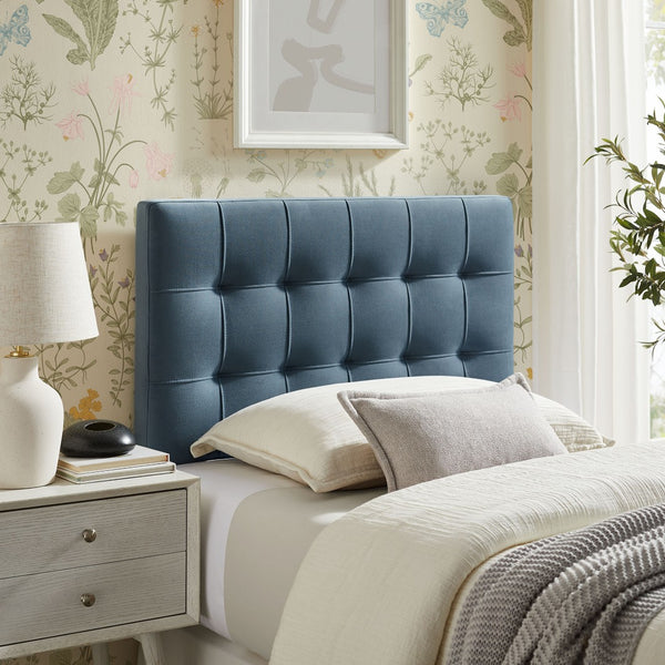 Modway Furniture Lily Modway Biscuit Tufted Performance Velvet Upholstered Headboard for Teen Bedrooms Cadet Blue MOD-7289-CAB