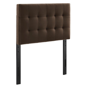 Modway Furniture Lily Modway Biscuit Tufted Performance Velvet Upholstered Headboard for Teen Bedrooms Chocolate Brown MOD-7289-CHB