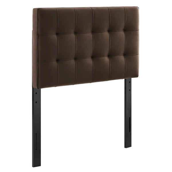 Modway Furniture Lily Modway Biscuit Tufted Performance Velvet Upholstered Headboard for Teen Bedrooms Chocolate Brown MOD-7289-CHB