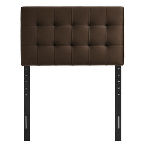 Modway Furniture Lily Modway Biscuit Tufted Performance Velvet Upholstered Headboard for Teen Bedrooms Chocolate Brown MOD-7289-CHB