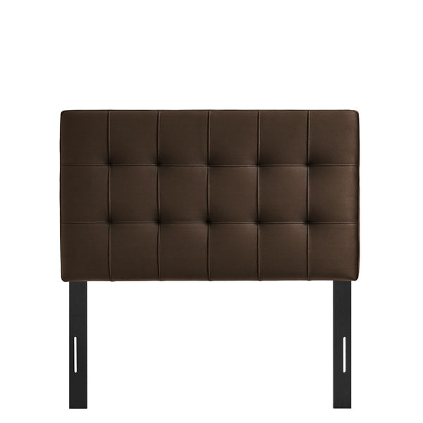 Modway Furniture Lily Modway Biscuit Tufted Performance Velvet Upholstered Headboard for Teen Bedrooms Chocolate Brown MOD-7289-CHB