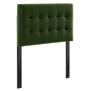 Modway Furniture Lily Modway Biscuit Tufted Performance Velvet Upholstered Headboard for Teen Bedrooms Moss Green MOD-7289-MOG