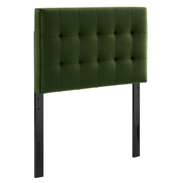 Modway Furniture Lily Modway Biscuit Tufted Performance Velvet Upholstered Headboard for Teen Bedrooms Moss Green MOD-7289-MOG