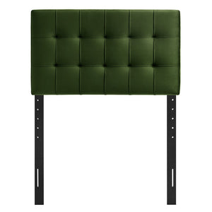Modway Furniture Lily Modway Biscuit Tufted Performance Velvet Upholstered Headboard for Teen Bedrooms Moss Green MOD-7289-MOG