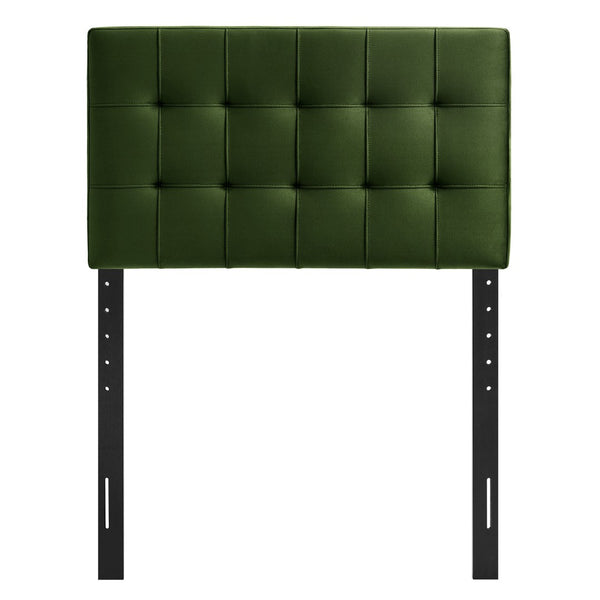 Modway Furniture Lily Modway Biscuit Tufted Performance Velvet Upholstered Headboard for Teen Bedrooms Moss Green MOD-7289-MOG