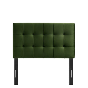 Modway Furniture Lily Modway Biscuit Tufted Performance Velvet Upholstered Headboard for Teen Bedrooms Moss Green MOD-7289-MOG