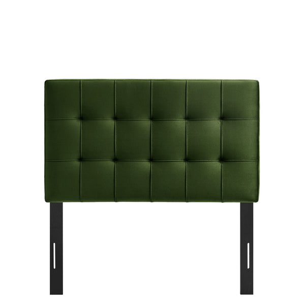 Modway Furniture Lily Modway Biscuit Tufted Performance Velvet Upholstered Headboard for Teen Bedrooms Moss Green MOD-7289-MOG