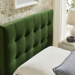 Modway Furniture Lily Modway Biscuit Tufted Performance Velvet Upholstered Headboard for Teen Bedrooms Moss Green MOD-7289-MOG