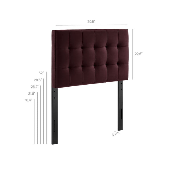 Modway Furniture Lily Modway Biscuit Tufted Performance Velvet Upholstered Headboard for Teen Bedrooms Mulberry MOD-7289-MUL