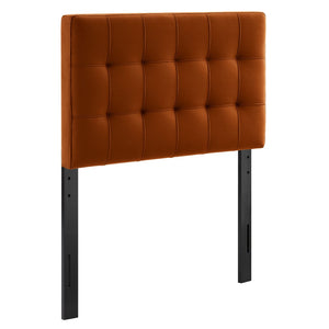 Modway Furniture Lily Modway Biscuit Tufted Performance Velvet Upholstered Headboard for Teen Bedrooms Rust MOD-7289-RUS