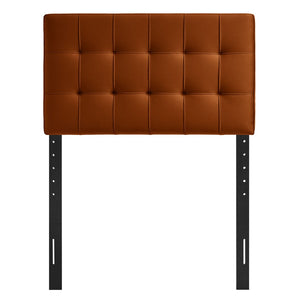 Modway Furniture Lily Modway Biscuit Tufted Performance Velvet Upholstered Headboard for Teen Bedrooms Rust MOD-7289-RUS