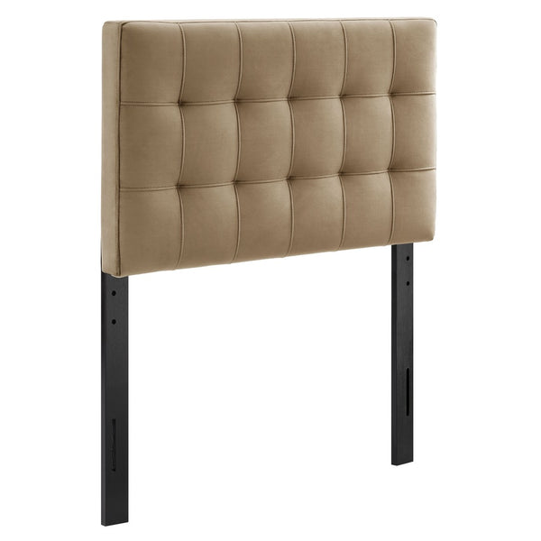 Modway Furniture Lily Modway Biscuit Tufted Performance Velvet Upholstered Headboard for Teen Bedrooms Taupe MOD-7289-TAU
