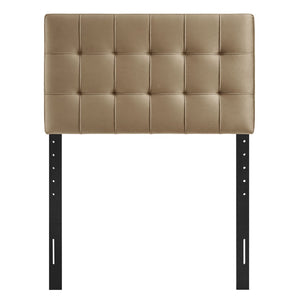Modway Furniture Lily Modway Biscuit Tufted Performance Velvet Upholstered Headboard for Teen Bedrooms Taupe MOD-7289-TAU