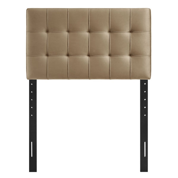 Modway Furniture Lily Modway Biscuit Tufted Performance Velvet Upholstered Headboard for Teen Bedrooms Taupe MOD-7289-TAU