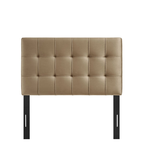 Modway Furniture Lily Modway Biscuit Tufted Performance Velvet Upholstered Headboard for Teen Bedrooms Taupe MOD-7289-TAU