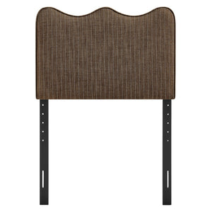 Modway Furniture Athena Scalloped Wave Upholstered Twin Headboard Foam Padded Linen Fabric Bedroom Earth Stripe MOD-7290-ETS