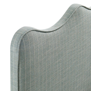 Modway Furniture Athena Scalloped Wave Upholstered Twin Headboard Foam Padded Linen Fabric Bedroom Spa Blue Stripe MOD-7290-SPA