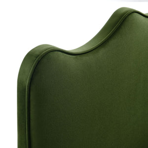 Modway Furniture Athena Scalloped Wave Velvet Full Headboard with Foam Padding for Bedroom Decor Moss Green MOD-7291-MOG